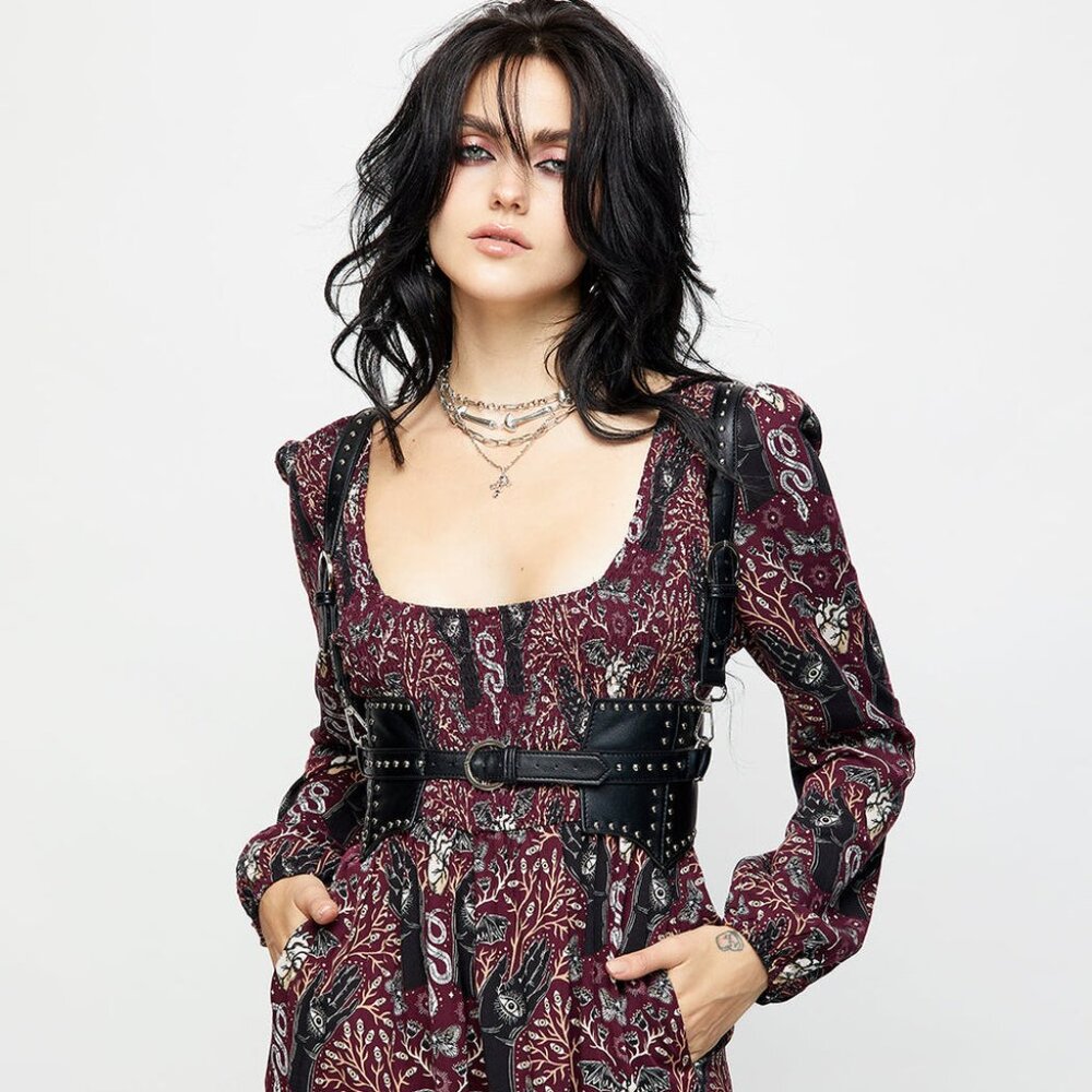 Dusturbia Hemlock Smocked Long Sleeve Jumpsuit